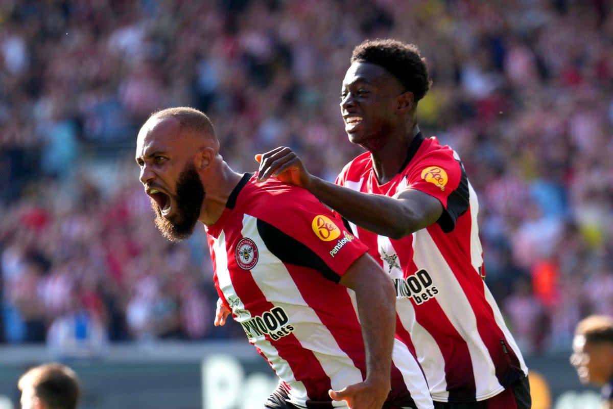 Saviour: Bryan Mbeumo struck late to earn a point for Brentford against Bournemouth  (PA)