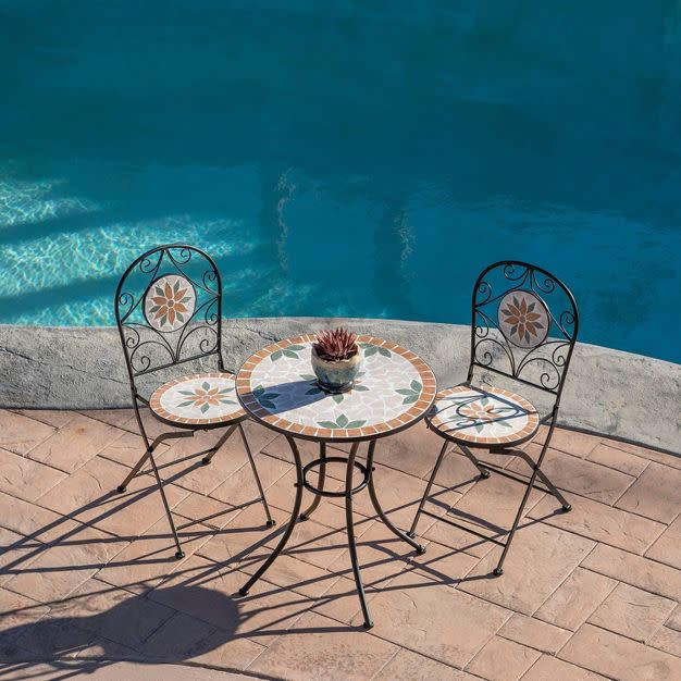 alpine corporation mosaic bistro set