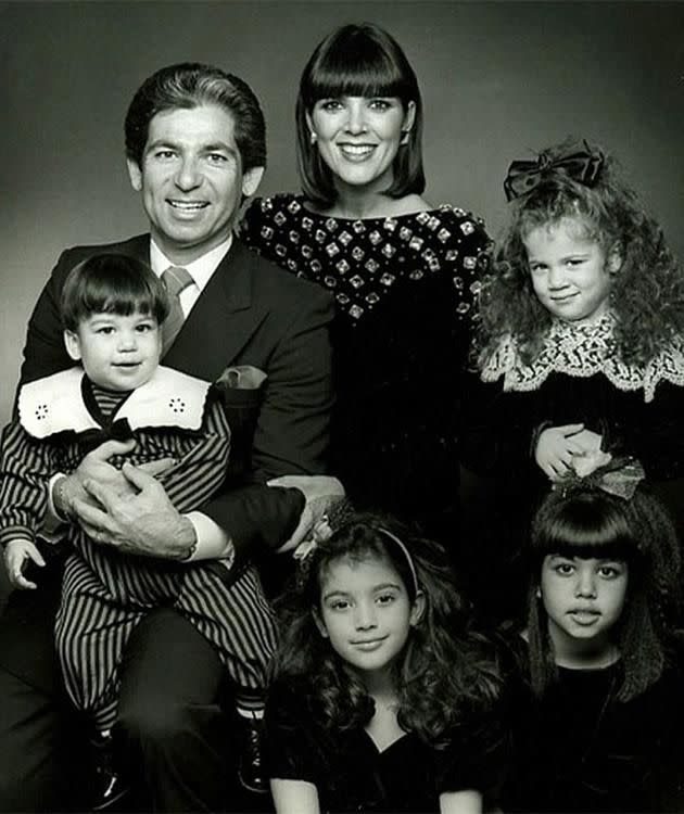 Robert Kardashian pictured with his then wife Kris and children. Photo: Getty Images.