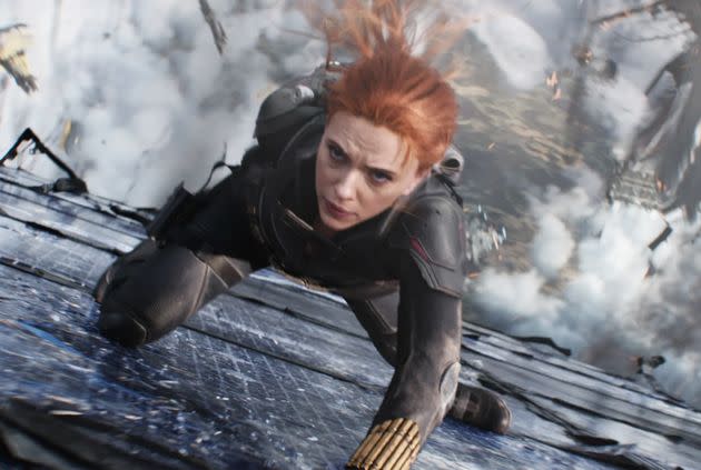 Scarlett Johansson in her final appearance as Natasha Romanoff in 