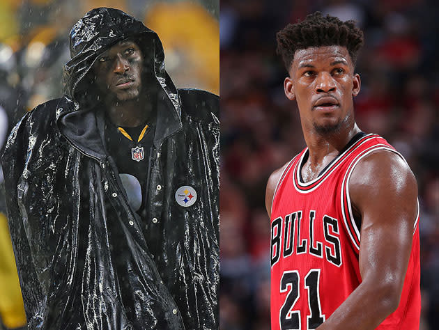 Antonio Brown and Jimmy Butler. (Getty Images)