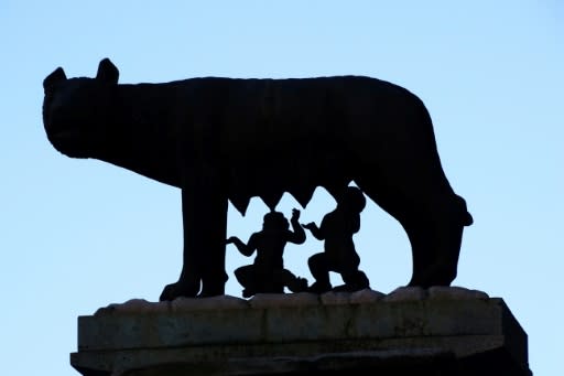 According to legend, brothers Romulus and Remus were raised by a she-wolf -- the symbol of Rome shows them sucking at her teats