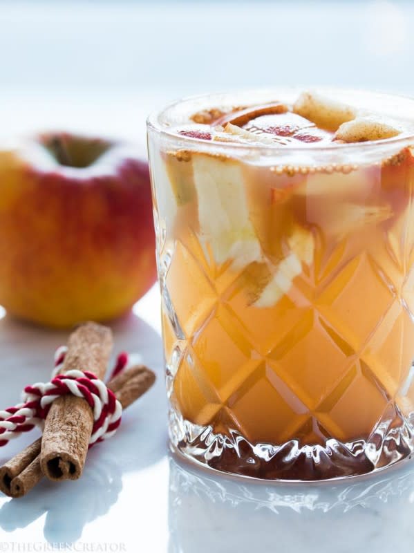 <p>The Green Creator</p><p>If you're craving a hot toddy, substitute it with this warming and quick non-alcoholic apple cider recipe that is comforting, healthy, full of fibers and super easy to make.</p><p><strong>Get the recipe: <a href="https://thegreencreator.com/quick-non-alcoholic-warm-apple-cider/" rel="nofollow noopener" target="_blank" data-ylk="slk:Non-Alcoholic Warm Apple Cider;elm:context_link;itc:0;sec:content-canvas" class="link rapid-noclick-resp">Non-Alcoholic Warm Apple Cider</a></strong></p>