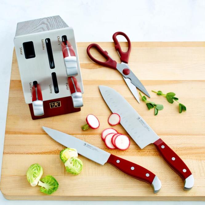 HSN sliced the price of this 7-piece self-sharpening knife block set