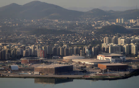 An aerial view of the 2016 Rio Olympics Park in Rio de Janeiro, Brazil, April 25, 2016. REUTERS/Ricardo Moraes