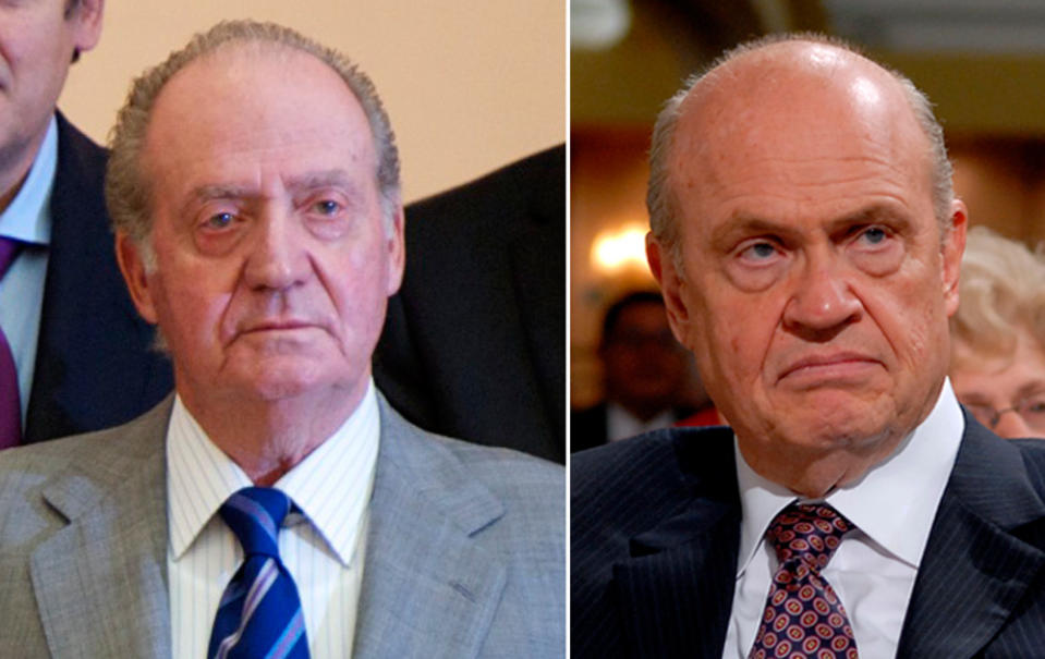 Zugegeben, Juan Carlos von Spanien (li.) schaut ein bisschen freundlicher als der mittlerweile verstorbene Fred Thompson (Schauspieler und Politiker). Aber der spanische König (trägt den Titel auch in der “Rente”) kann genauso grimmig schauen.  