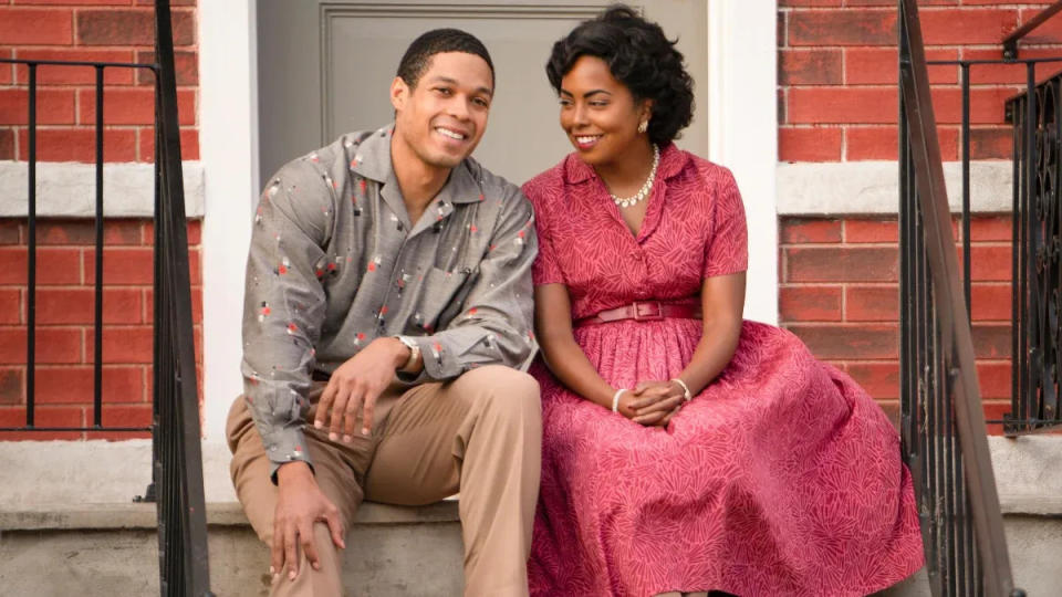 Ray Fisher is Mamie Till's future husband, Gene Mobley, and Adrienne Warren is Mamie Till in "Women of the Movement."