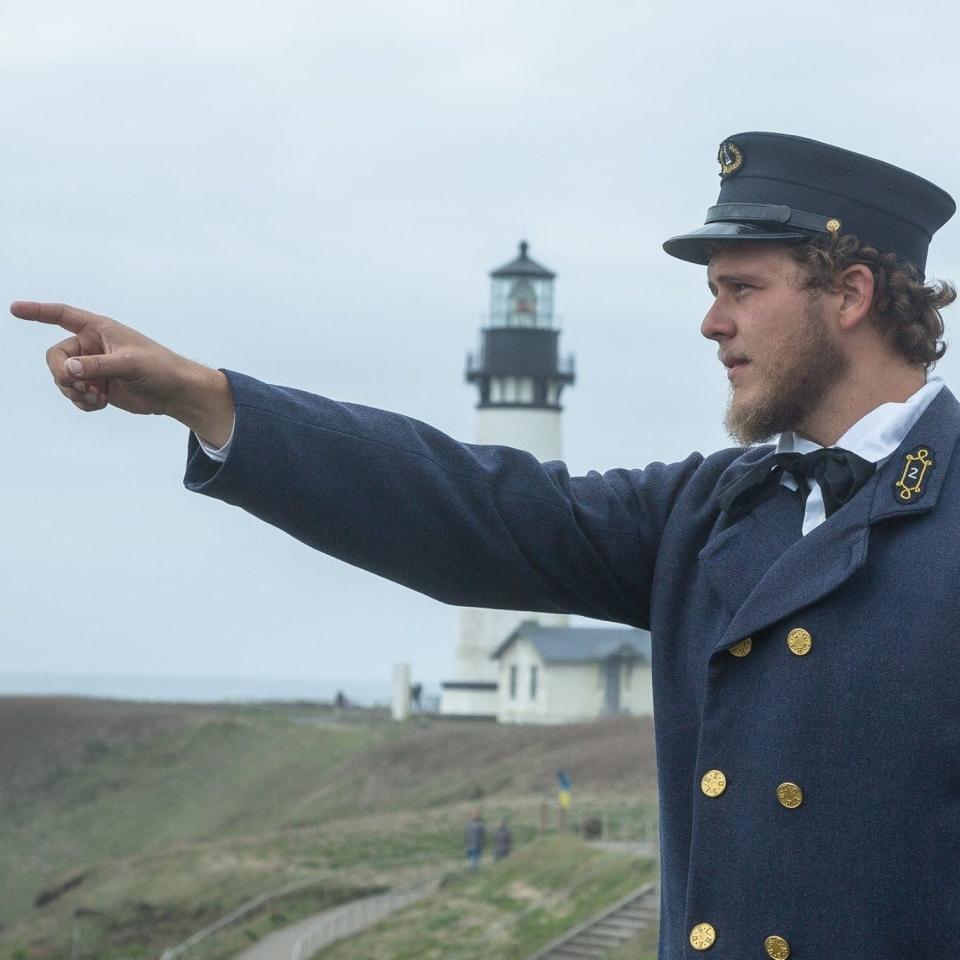 Wood has spent “a disproportionate amount of time in lighthouses” in his career. Here he interprets an 1885 first-assistant lighthouse keeper at Yaquina Head Outstanding Natural Area.