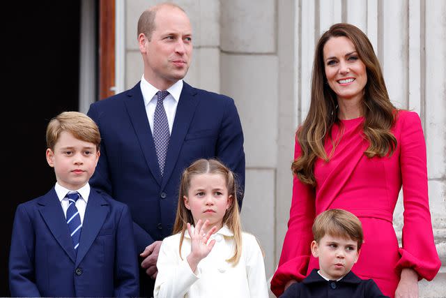 Max Mumby/Indigo/Getty Images Prince William and Kate Middleton with their three children, Prince George, Princess Charlotte and Prince Louis