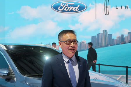 Chen Anning, Chief Executive Officer of Ford China, poses at a product-launching event in Shanghai, China April 3, 2019. REUTERS/Yilei Sun