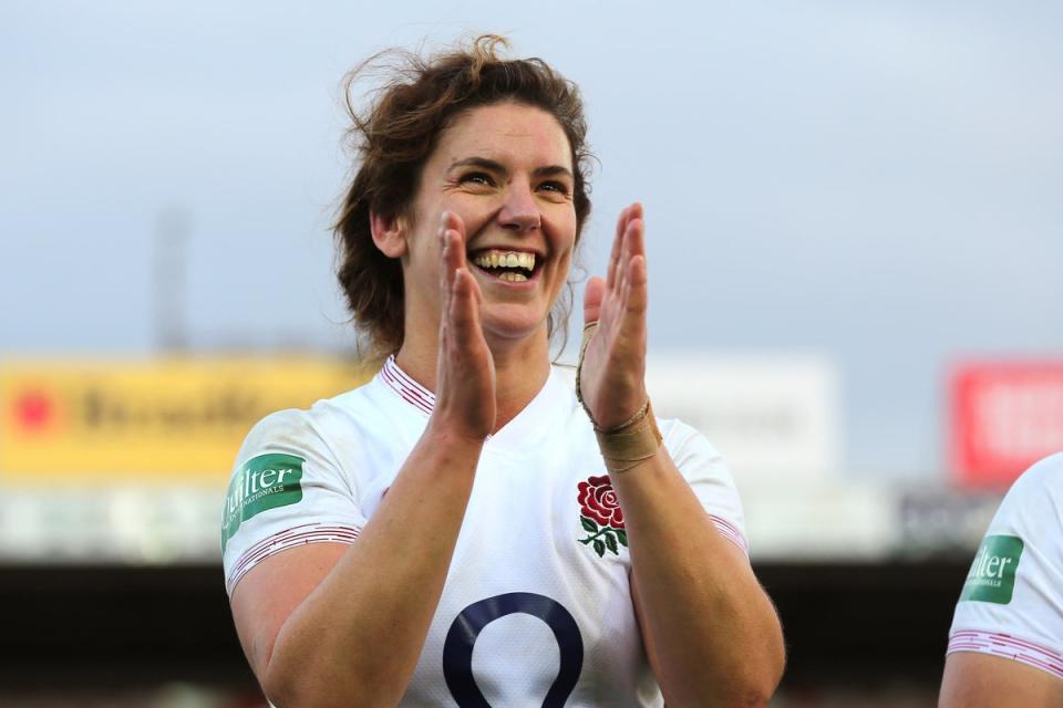 Captain Sarah Hunter has said defeating Australia in the World Cup quarter-final made becoming England’s most capped player ‘even sweeter’ (Mark Kerton/PA) (PA Archive)