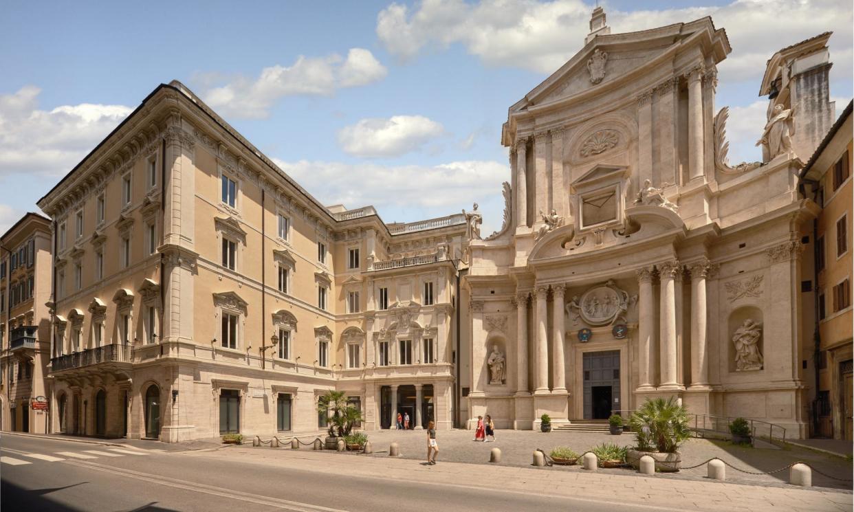 <span>The Unesco-listed facade of Palazzo Salviati Cesi Mellini, now the Six Senses Rome hotel.</span><span>Photograph: Six Senses</span>