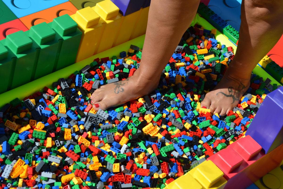 Determined - somone taking part in the Lego walk <i>(Image: St Helena Hospice)</i>