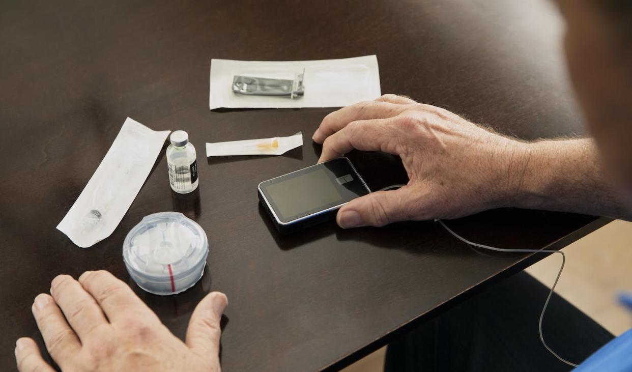 Diabetes management is becoming more affordable in the U.S. after years of price hikes. <a href="https://www.gettyimages.com/detail/news-photo/in-this-photo-illustration-a-man-looks-at-his-supplies-for-news-photo/1235021851" rel="nofollow noopener" target="_blank" data-ylk="slk:Matt Harbicht/Getty Images for Tandem Diabetes Care;elm:context_link;itc:0;sec:content-canvas" class="link ">Matt Harbicht/Getty Images for Tandem Diabetes Care</a>