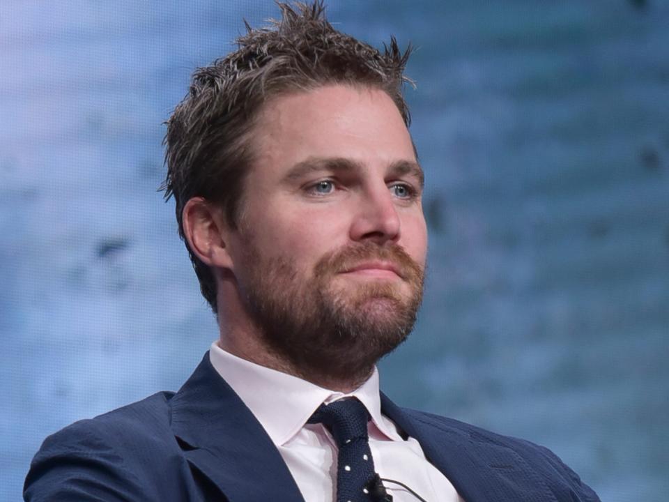 Stephen Amell at The CW "Arrow: Final Season" panel at the Television Critics Association Press Tour on Sunday, Aug. 4, 2019, in Beverly Hills, California.