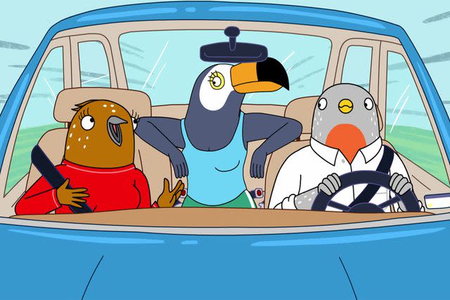 HBO MAX Ali Wong as Bertie, Tiffany Haddish as Tuca, and Steven Yeun as Speckle on 'Tuca & Bertie'