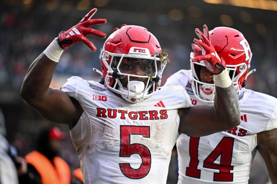 Rutgers football running back Kyle Monangai.