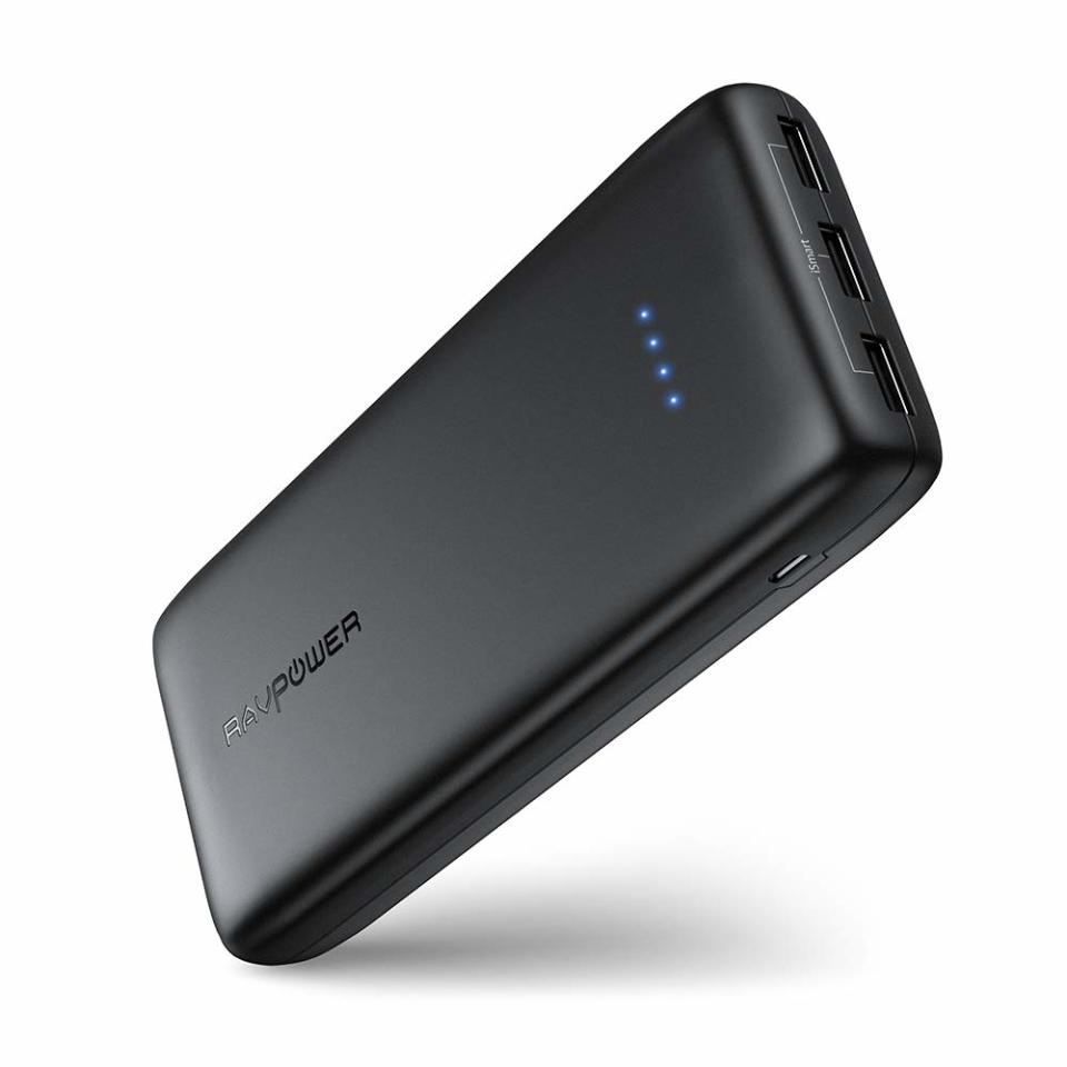 Battery Pack RAVPower 22000mAh Power Bank Portable Chargers 22000 Pocket Juice (Battery Bank, 3-Port, 5.8A Output, 2.4A Input, High-density Li-polymer Battery) For Phones Tablets – Black