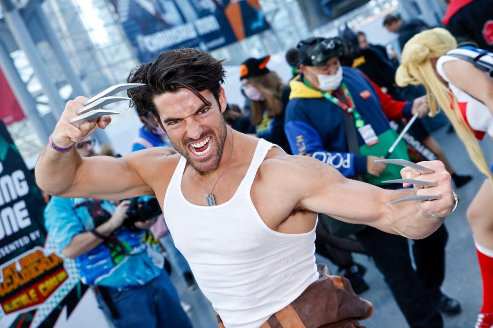 A cosplayer dressed as Wolverine at New York Comic Con 2022.