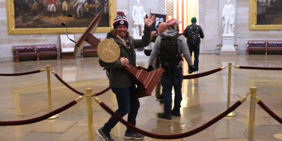 capitol protest podium