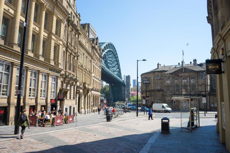 Newcastle's bustling Quayside district is home to bars and restaurants (Getty Images)