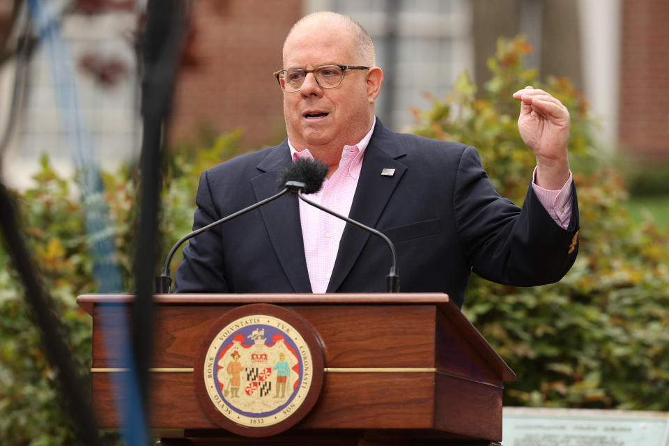 About half of Maryland's COVID-19 deaths have been in nursing homes. Gov. Larry Hogan (R) has responded by vowing to test all nursing home residents statewide, and to deploy "bridge teams" of health workers that can provide temporary help for facilities with overwhelmed staff. (Photo: Chip Somodevilla via Getty Images)