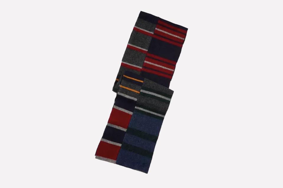 Ralph Lauren stripe patchwork felted scarf