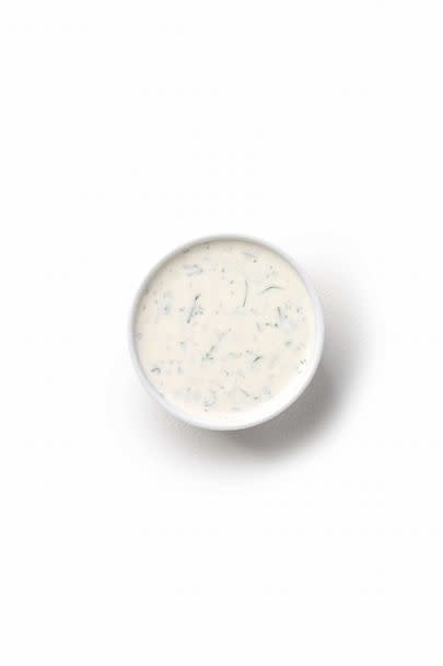 PHOTO: A cup of Nick DiGiovanni's homemade ranch dressing. (Max Milla/DK-Penguin Random House)