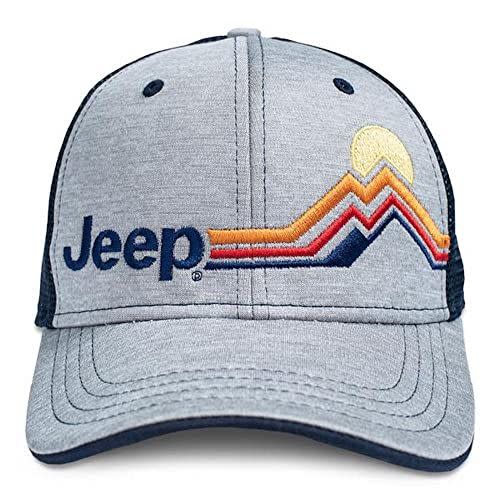 <p><strong>Jeep</strong></p><p>amazon.com</p><p><strong>$29.99</strong></p><p>If your favorite Jeep lover is also a sun bum, gift them this cool <strong>trucker hat</strong>. This Mountain Stripe cap is constructed with a soft fabric front, a breathable navy mesh back, and a plastic snap closure for customizable comfort. </p><p>For serious laid-back Jeep vibes, this officially licensed hat is an essential piece of kit. </p>