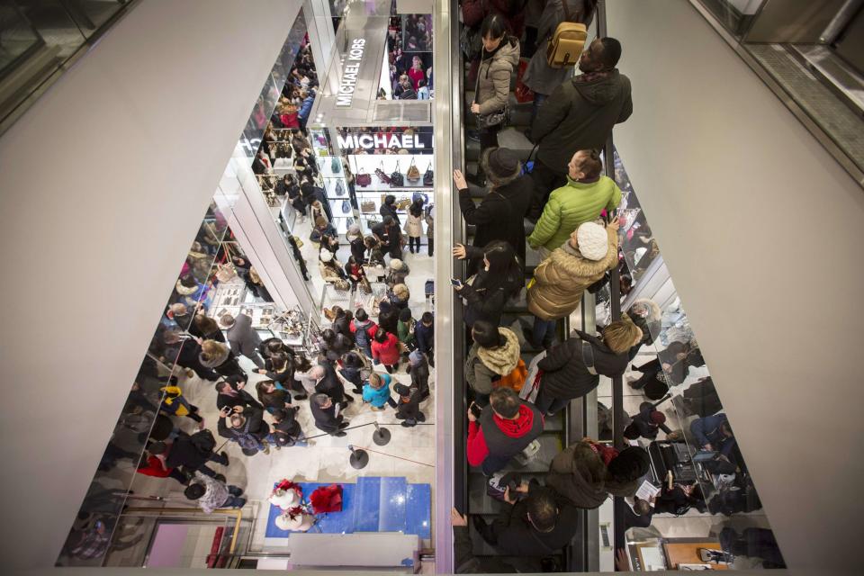Shoppers enter Macy's to kick off Black Friday sales in New York