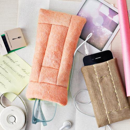 homemade pouches for iphones and other electronic devices