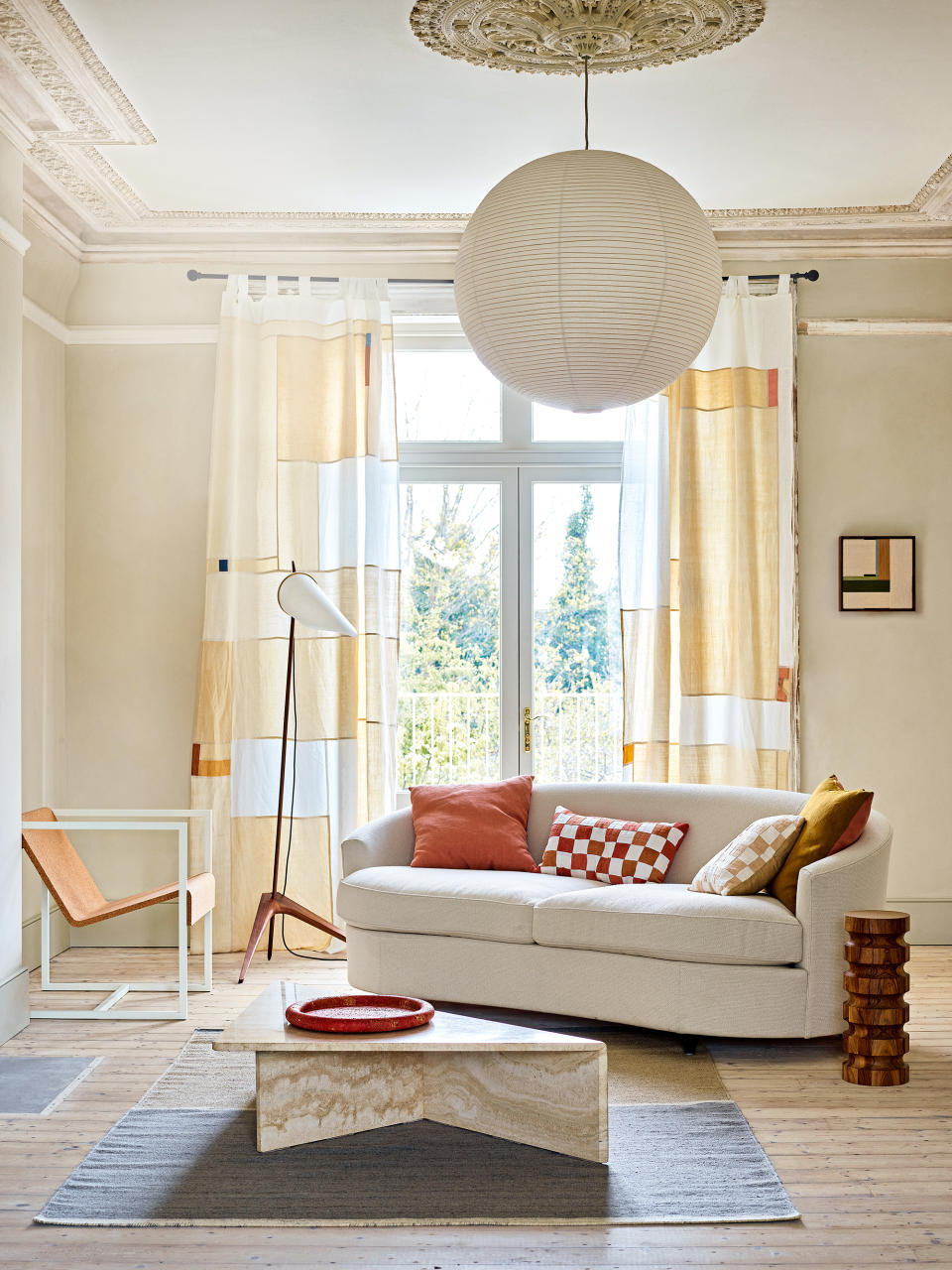 1. Bring a comforting feel to a living room with warm neutrals