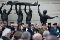 <p>The Armistice Day service at the War Memorial Arboretum, in Staffordshire, Alrewas, UK on Nov. 11, 2017. (Photo: Aaron Chown/PA Wire via ZUMA Press) </p>