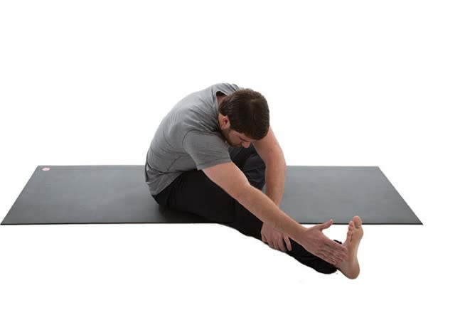 Bent-Knee Straddle Reach and Twist 3