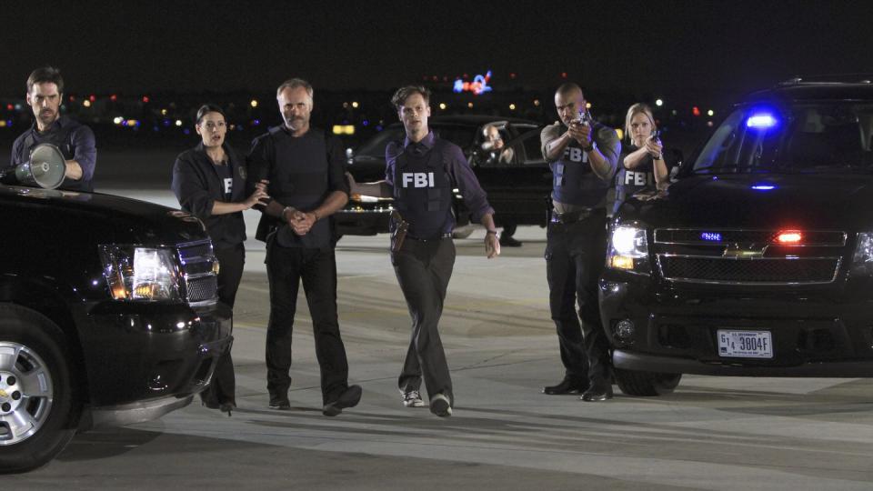 criminal minds it takes a village in the seventh season premiere, the members of the bau are questioned by a senate committee for their retaliatory actions after the assumed death and disappearance of emily prentiss, but a familiar face could help them win their case and keep the team together, on criminal minds airing on cbs on wednesday, september 21 900 1000 pm, et photo by matt kennedydisney general entertainment content via getty images studios via getty imagesthomas gibson, paget brewster, timothy v murphy, matthew gray gubler, shemar moore, aj cook