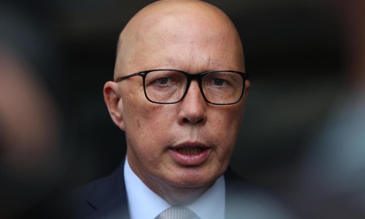 <span>The Coalition, led by Peter Dutton, pictured, says it supports the ‘policy intent’ of Labor’s deportation bill but has concerns. </span><span>Photograph: Lisa Maree Williams/Getty Images</span>