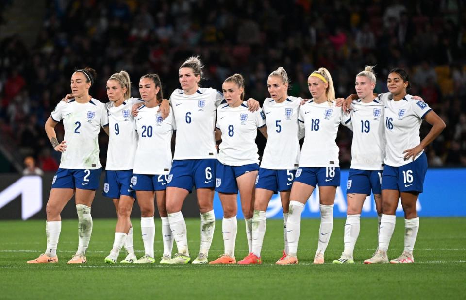 Tension in the pride: England look on during penalty shootout (Reuters)