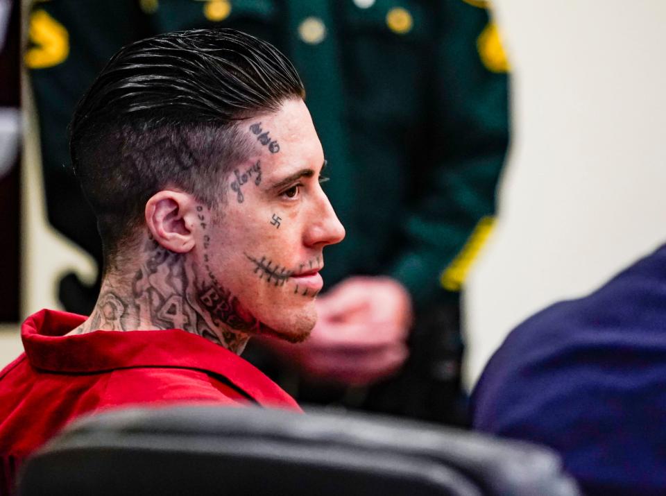 Wade Wilson sits in the courtroom during the start of his capital murder trial at the Lee County Courthouse in Fort Myers on Monday, June 3, 2024. Wilson is facing two first-degree murder charges among others.