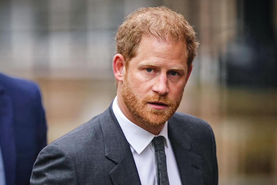 Prince Harry, the Duke of Sussex, arrives at the Royal Courts Of Justice in London, on March 28, 2023. (Aaron Chown / PA Images via Getty Images)