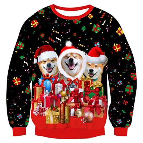 15) Graphic Printed Ugly Christmas Sweater