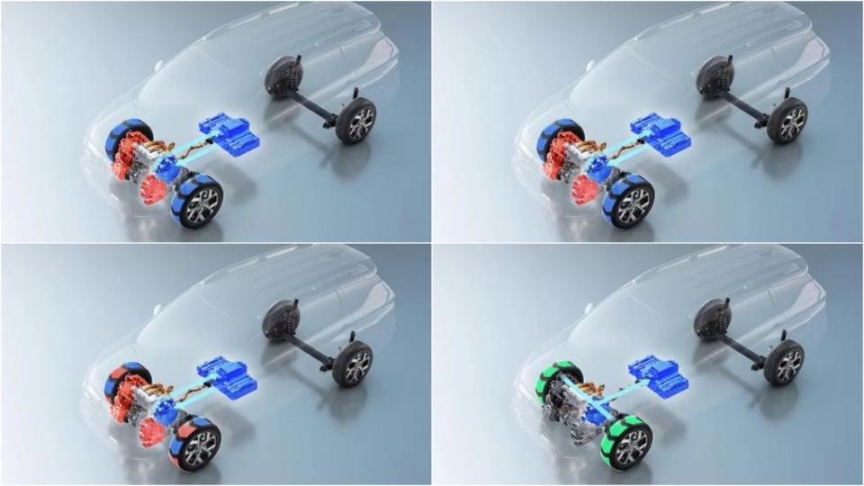 Xpander HEV的e:Motion系統擁有純電、發電、油電並行以及動能回收等不同運作狀況。(圖片來源/ Mitsubishi)