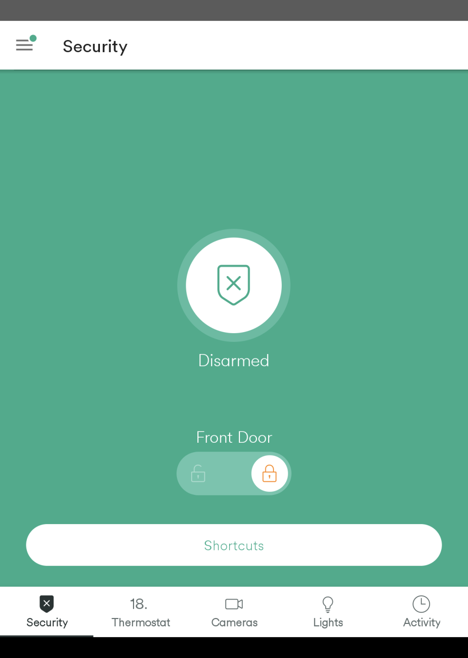 Screenshots of Vivint security app
