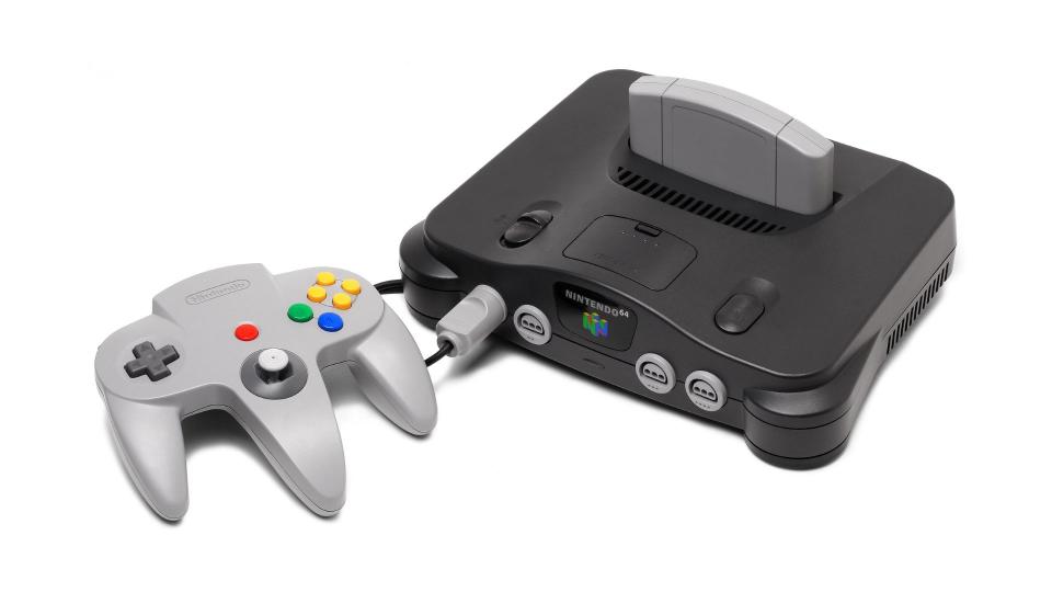 Nintendo N64 in black and gray