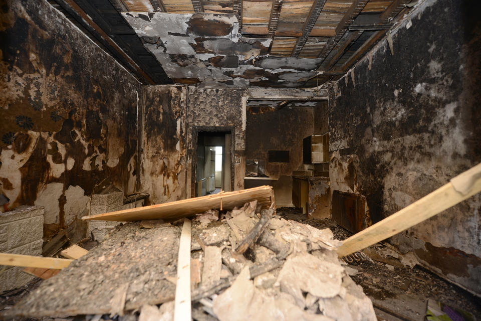 The interior of an abandoned building on the Clune Park estate (Picture: SWNS)