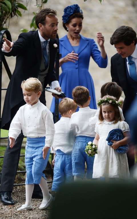 Mummy's little soldier: Prince George practices his marching skills in front of his mother, the Duchess of Cambridge - Credit: Mark Stewart Photography 