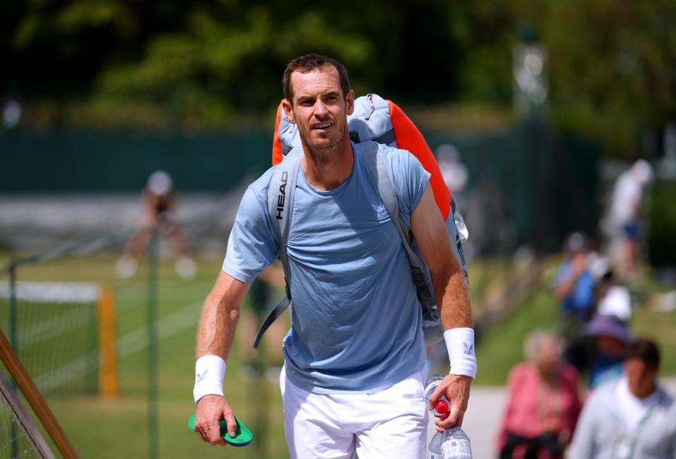 Sir Andy Murray returns from a practice session ahead of Wimbledon (PA) (PA Wire)