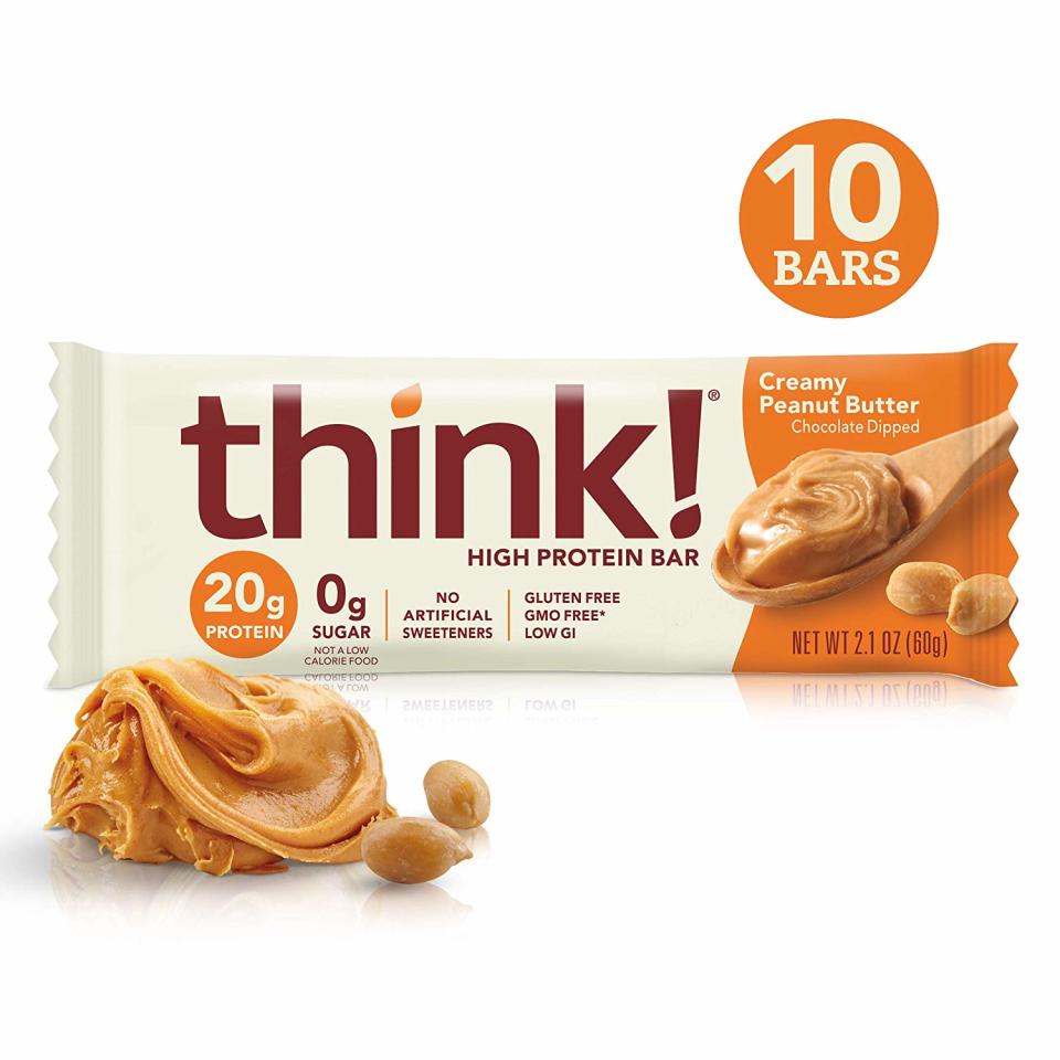 think! High Protein Bars- Creamy Peanut Butter, 10 count (Photo: Amazon)