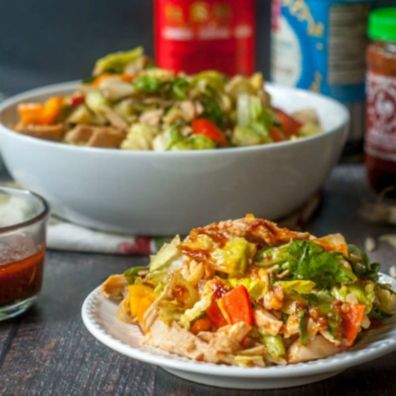 <p>My Lifecook Book</p><p>Kung pao chicken lovers can switch to a healthier version of the Chinese favorite with this tasty salad.</p><p><strong>Get the recipe here: <a href="https://mylifecookbook.com/kung-pao-chicken-salad-low-carb/" rel="nofollow noopener" target="_blank" data-ylk="slk:Kung Pao Chicken Salad;elm:context_link;itc:0;sec:content-canvas" class="link ">Kung Pao Chicken Salad</a></strong></p>