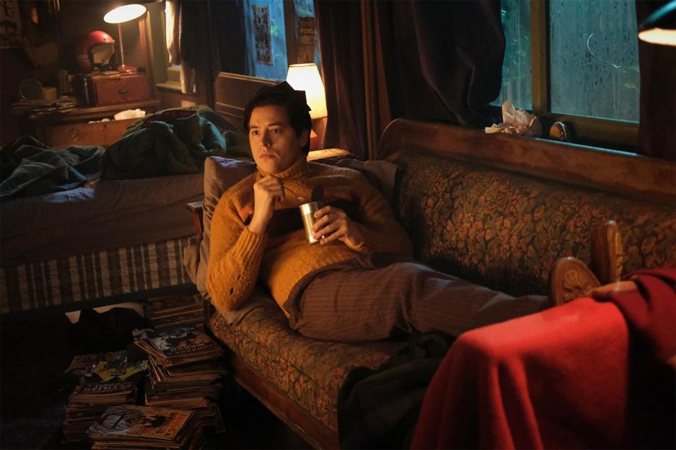 Riverdale -- “Chapter One Hundred Nineteen: Skip, Hop and Thump!” -- Image Number: RVD702b_0071r -- Pictured: Cole Sprouse as Jughead Jones -- Photo: Bettina Strauss/The CW -- © 2022 The CW Network, LLC. All Rights Reserved.