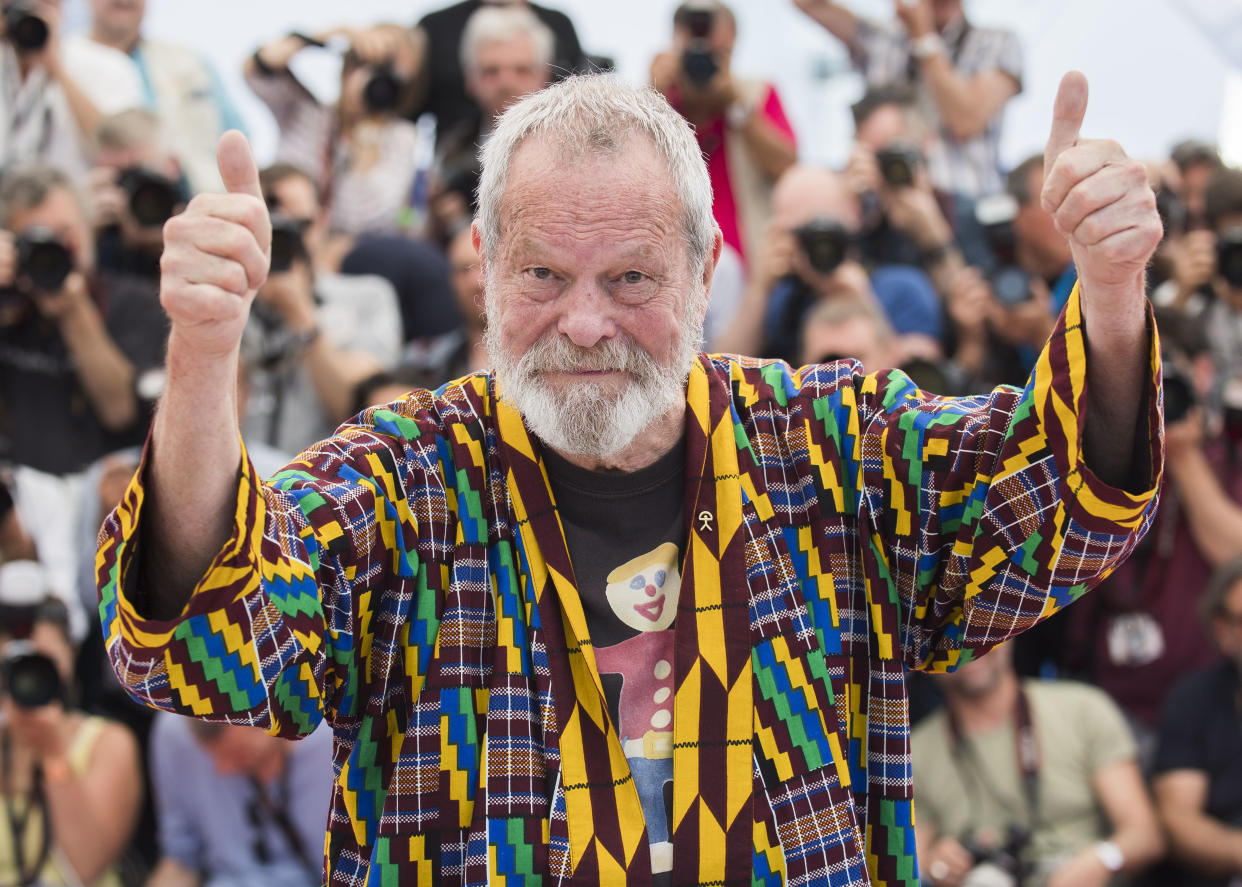 Director Terry Gilliam poses for photographers during a photo call for the film 'The Man Who Killed Don Quixote' at the 71st international film festival, Cannes, southern France, Saturday, May 19, 2018. (Photo by Arthur Mola/Invision/AP)